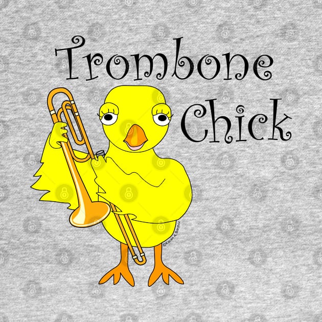 Trombone Chick Black Text by Barthol Graphics